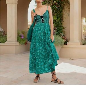 Floral Green Summer Dress